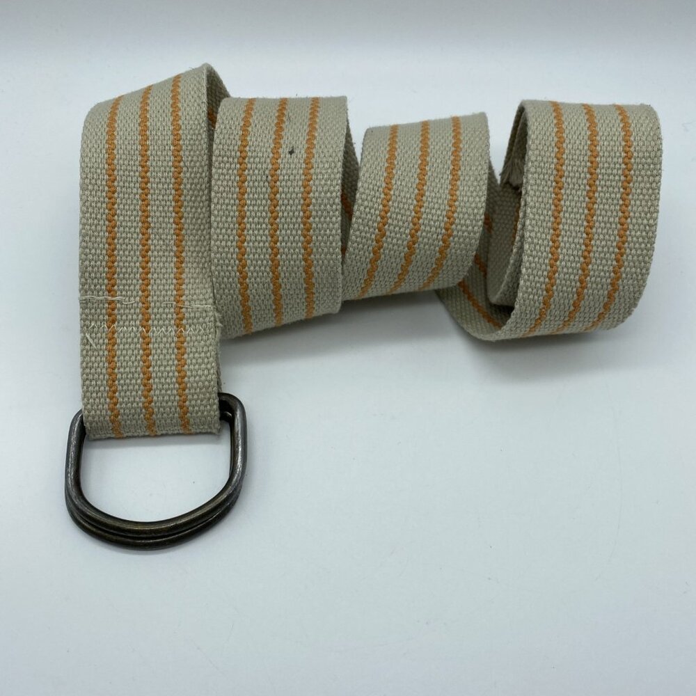 Unbranded Tan Khaki Orange Thread D-Ring Belt Men's Size L End to End 42"